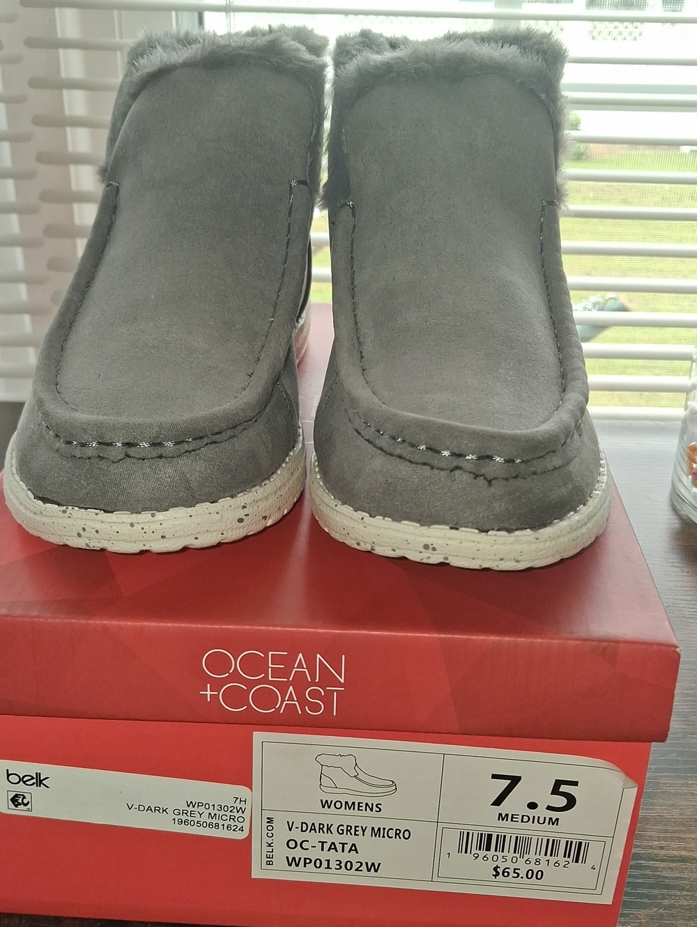 Ocean + Coast Womens Dark Gray Micro Slip-On Slippers